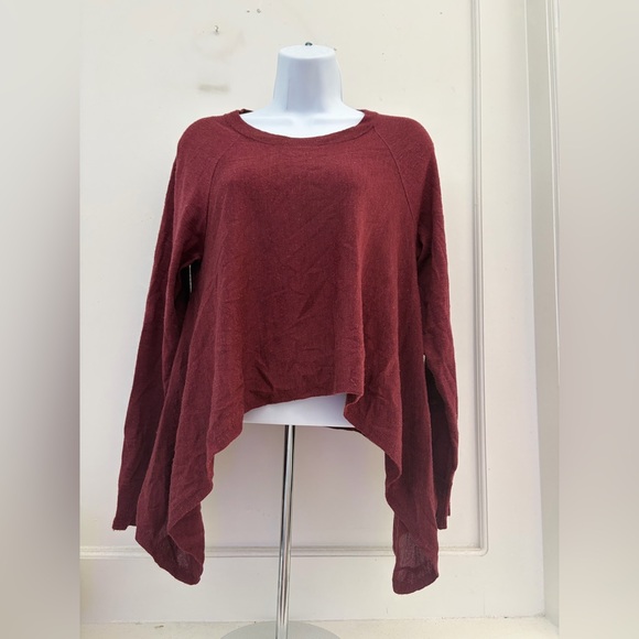 Tops - Eileen Fisher Asymmetrical Knit Sweater - Deep Burgundy